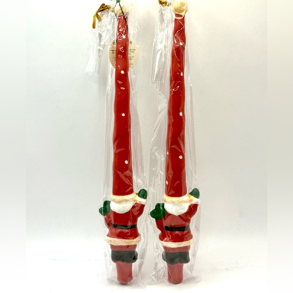 Vintage Christmas Santa Claus 11 Inch Holiday Christmas Taper Candles, 2 pc - Picture 3 of 3